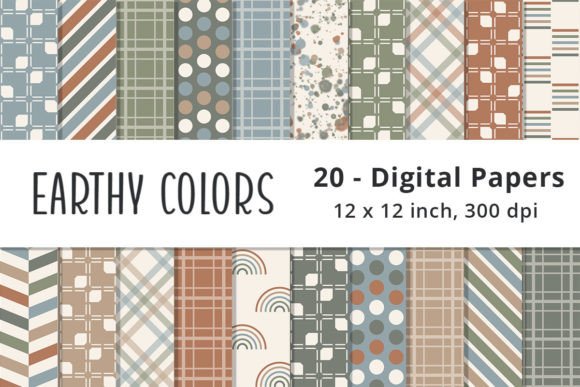 Download Earth Tones Digital Scrapbook Patterns - Premium Resources