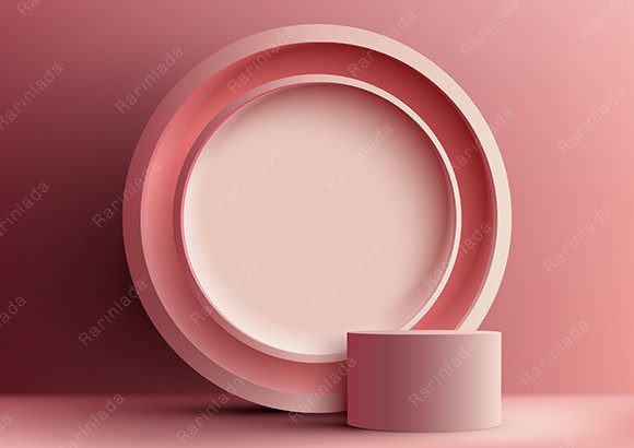 Download 3D Pink Podium Stand Circle Background - Circle background Collection