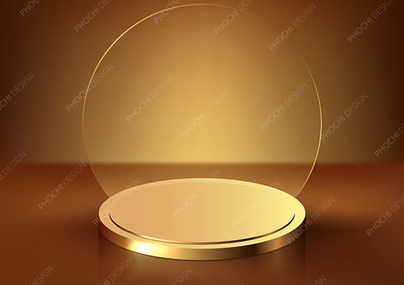Download 3D Luxury Gold Podium Circle Background - Circle background Collection